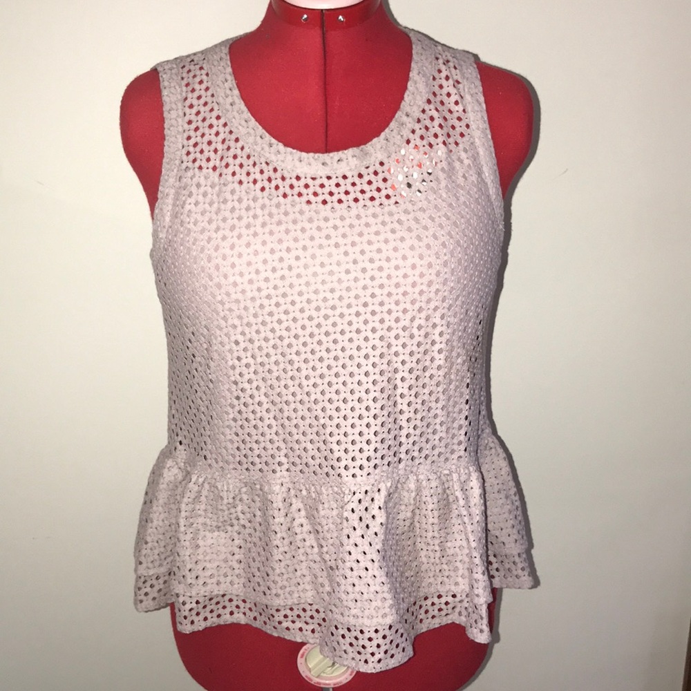 ANA light purple peplum top medium